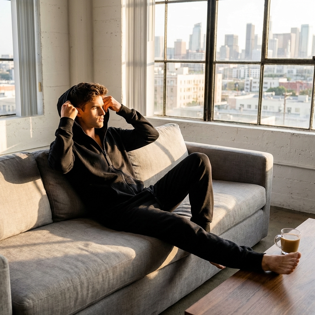 Herren Onesie schwarz